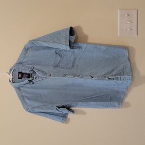 Faded glory men's denim short sleeve button down shirt